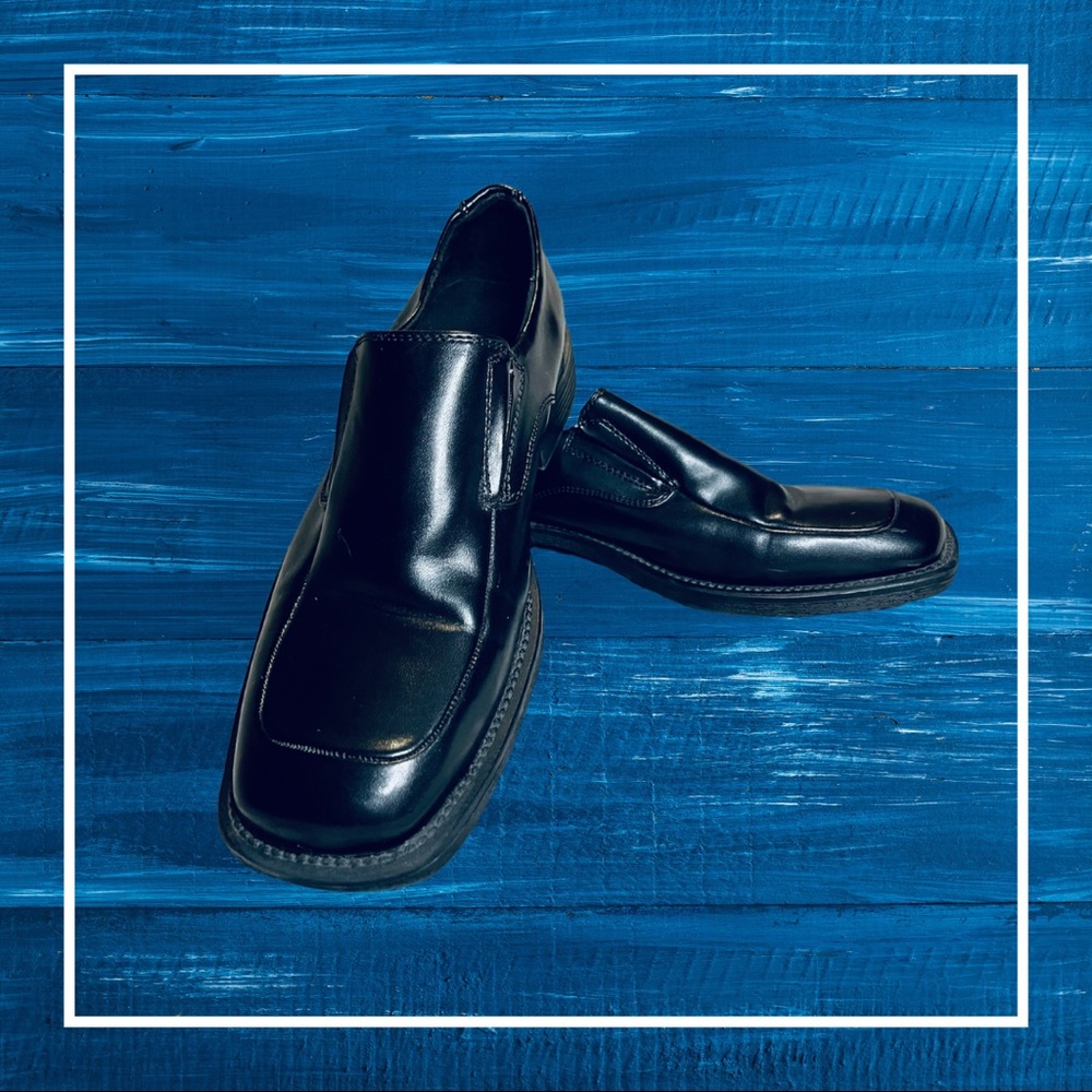 Borelli Matthew Black Leather Slip on Dress Shoes